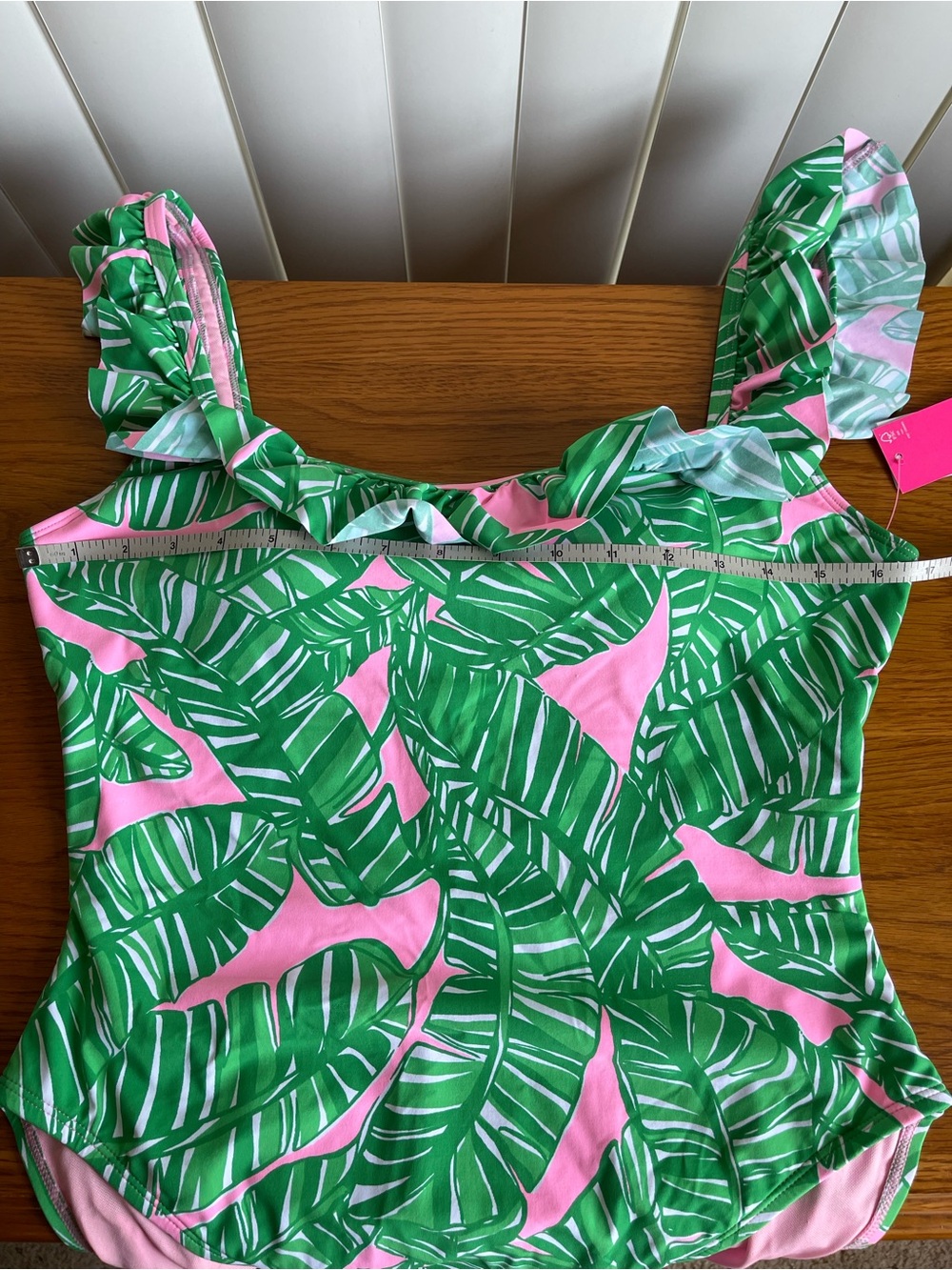 Lilly Pulitzer Aemma Ruffle One Piece Swimsuit Let’s Go Bananas Size 12 - Picture 10 of 13